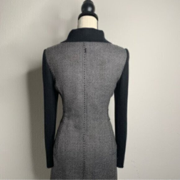 Vintage Tweed Wool Collared Knee Length Sheath Office Dress - Picture 7 of 11